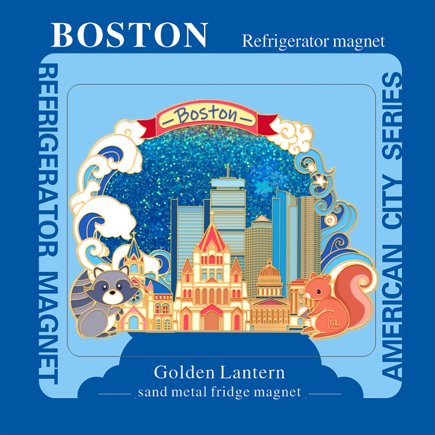 π Sand Metal Fridge Magnet